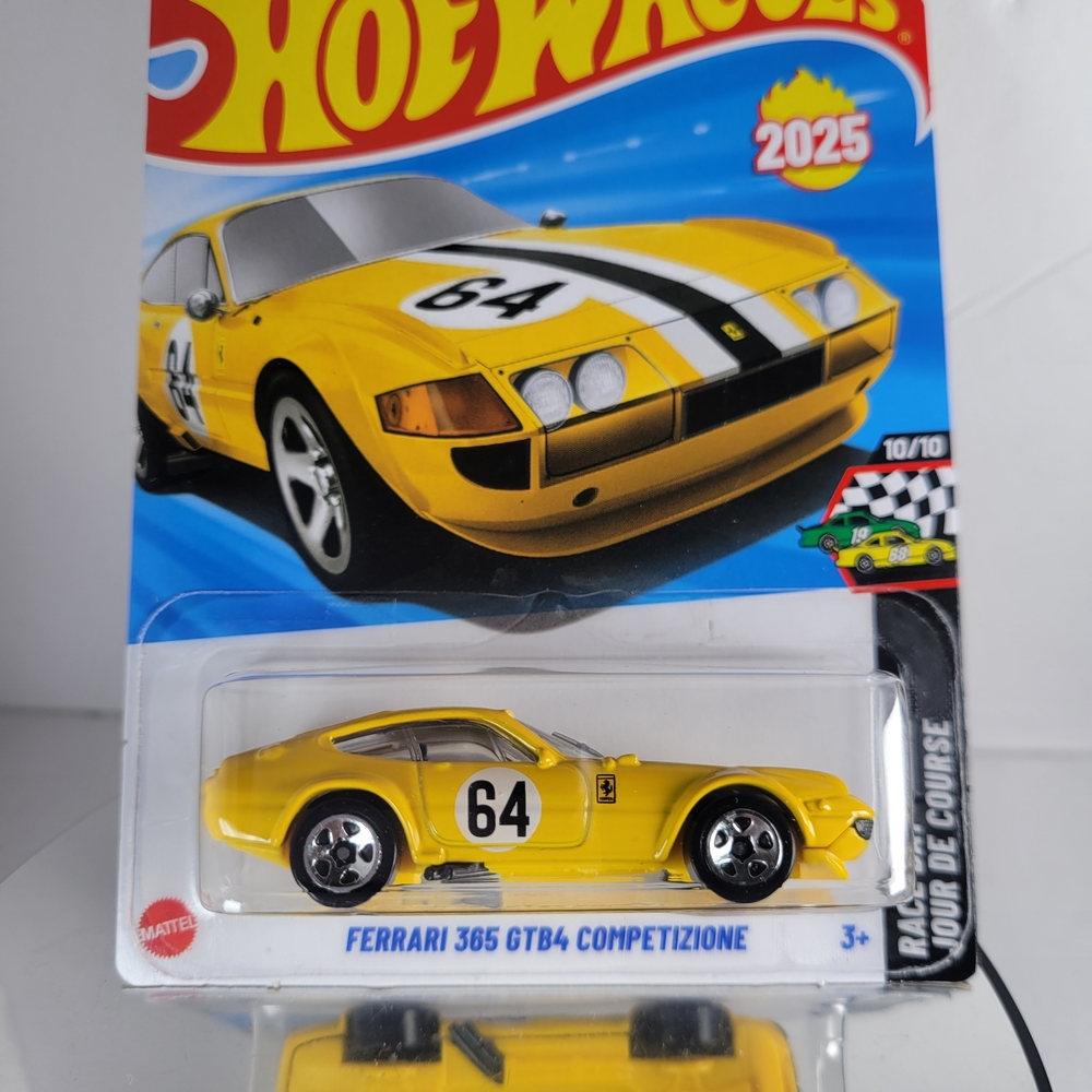 Hot Wheels Ferrari 365 GTB4 Competizione Toy Car - Yellow